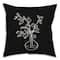 Black & White Line Floral Indoor/Outdoor Pillow